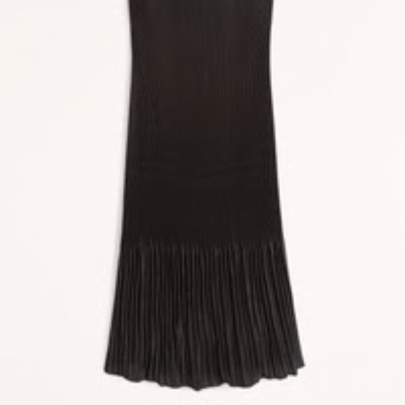 Abercrombie Women's Strapless Pleat Release Midi Dress - Black - Picture 2 of 2